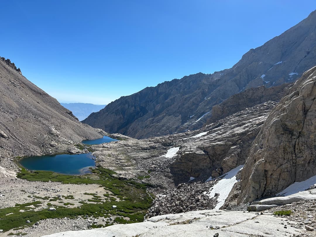 Lakes at the bottom of the steep section