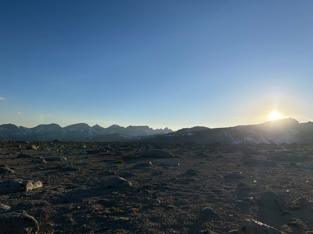 Sunset at camp looking northwest